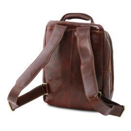 leather laptop backpack 3 Compartments Gino 